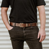 Signature Leather Belt - Antique Brass