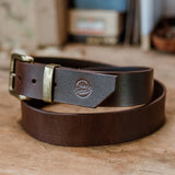 Signature Leather Belt - Antique Brass