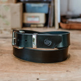 Signature Leather Belt - Chrome